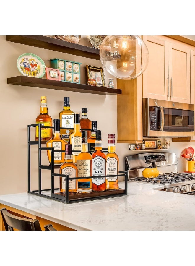 رف شراب القهوة بثلاث طبقات ل12 قنينة، حامل الشراب، رف تخزين لمحل القهوة والمطبخ - Image 4